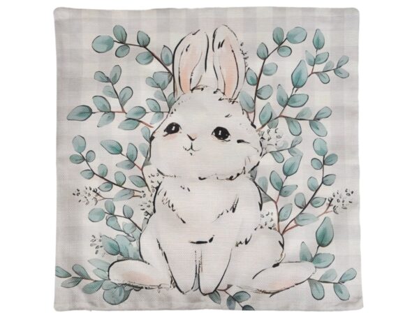 POSZEWKA NA PODUSZKĘ WIELKANOCNA 45x45 - zając oliwkowy