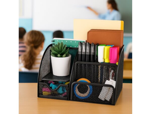 PRZYBORNIK NA BIURKO METALOWY