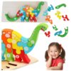 PUZZLE KLOCKI DREWNIANE EDUKACYJNE - dinozaur
