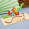 PUZZLE KLOCKI DREWNIANE EDUKACYJNE - dinozaur