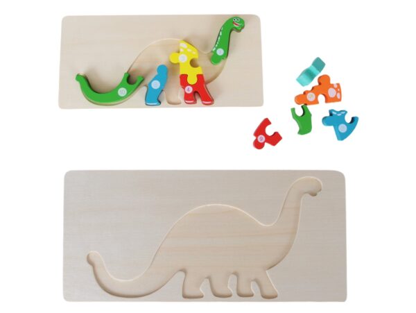 PUZZLE KLOCKI DREWNIANE EDUKACYJNE - dinozaur