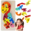 PUZZLE KLOCKI DREWNIANE EDUKACYJNE - papuga