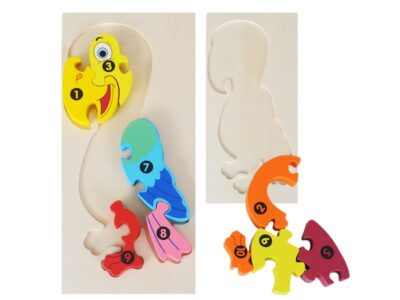 PUZZLE KLOCKI DREWNIANE EDUKACYJNE - papuga