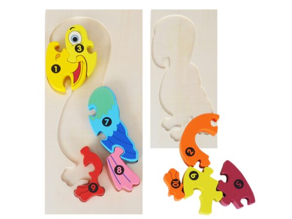 PUZZLE KLOCKI DREWNIANE EDUKACYJNE - papuga