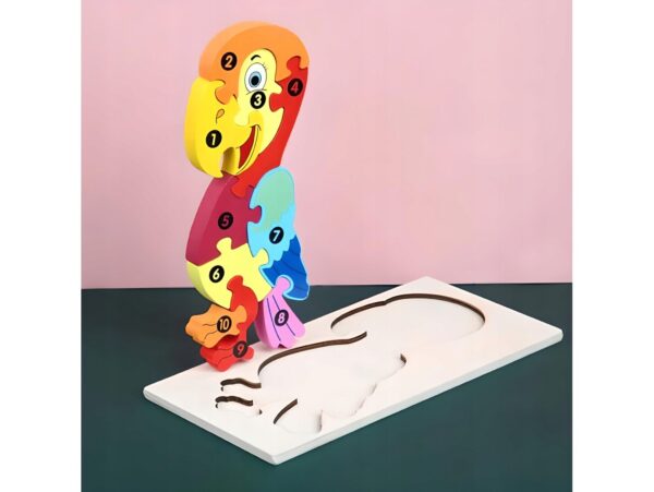 PUZZLE KLOCKI DREWNIANE EDUKACYJNE - papuga