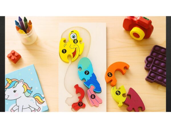 PUZZLE KLOCKI DREWNIANE EDUKACYJNE - papuga