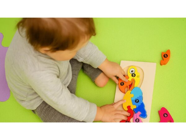 PUZZLE KLOCKI DREWNIANE EDUKACYJNE - papuga