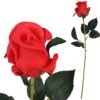 RÓŻA SZTUCZNA POJEDYNCZA REAL TOUCH 40CM (kwiat 6x5,5 cm) - czerwony
