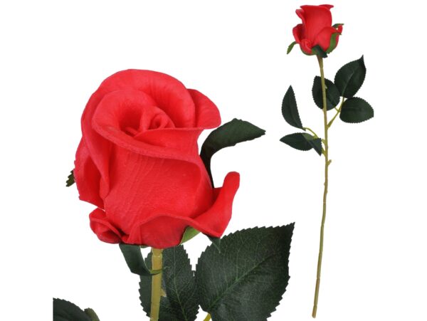 RÓŻA SZTUCZNA POJEDYNCZA REAL TOUCH 40CM (kwiat 6x5,5 cm) - czerwony