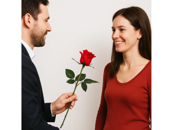 RÓŻA SZTUCZNA POJEDYNCZA REAL TOUCH 40CM (kwiat 6x5,5 cm) - czerwony