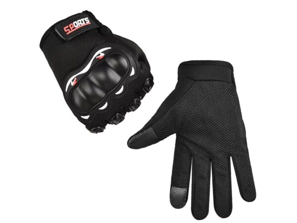 RĘKAWICE MOTOCYKLOWE - L - czarny z żółtymi kropkami