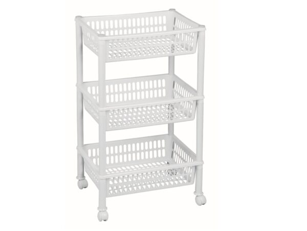 REGAŁ 3 PÓŁKI TROLLEY JUMBO ECO PLAST TEAM 1268 - biały