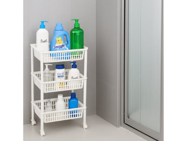 REGAŁ 3 PÓŁKI TROLLEY JUMBO ECO PLAST TEAM 1268 - biały