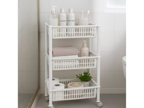 REGAŁ 3 PÓŁKI TROLLEY JUMBO ECO PLAST TEAM 1268 - biały