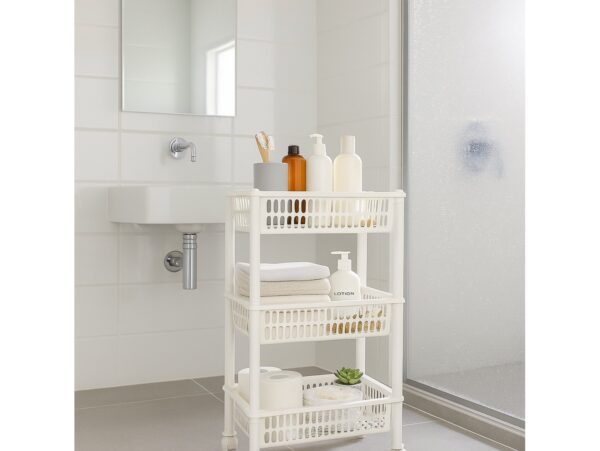 REGAŁ 3 PÓŁKI TROLLEY JUMBO ECO PLAST TEAM 1268 - biały