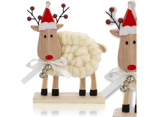 RENIFER DREWNIANY FIGURKA DEKORACYJNA 17,5CM