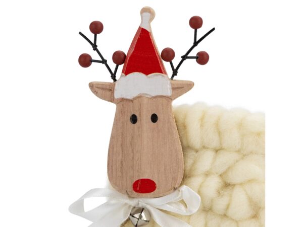 RENIFER DREWNIANY FIGURKA DEKORACYJNA 17,5CM