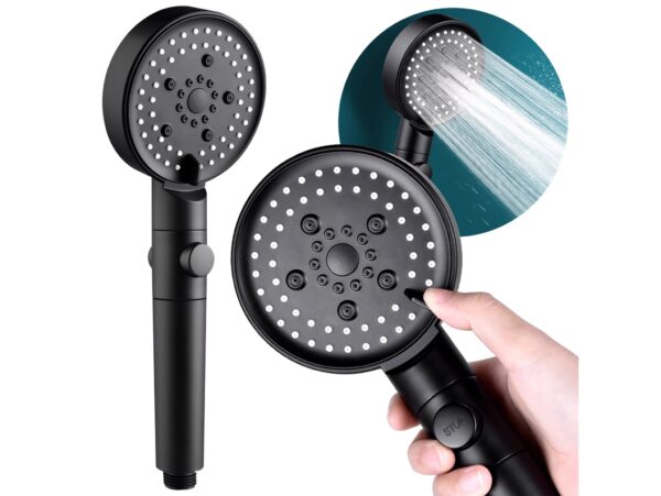 SŁUCHAWKA PRYSZNICOWA 5 FUNKCJI - czarny