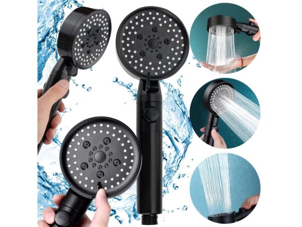 SŁUCHAWKA PRYSZNICOWA 5 FUNKCJI - czarny