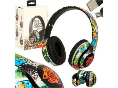 SŁUCHAWKI BEZPRZEWODOWE BLEUTTOTH RGB GAMING 200mAh - okrągłe