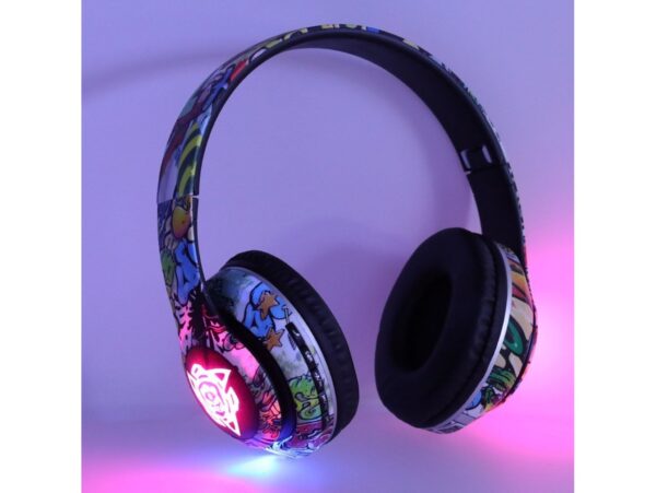 SŁUCHAWKI BEZPRZEWODOWE BLEUTTOTH RGB GAMING 200mAh - okrągłe