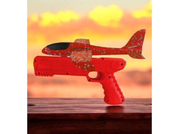 SAMOLOT STYROPIANOWY Z WYRZUTNIĄ - czerwony