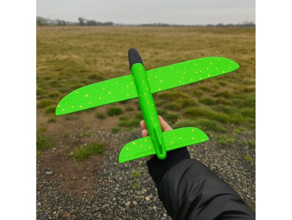 SAMOLOT STYROPIANOWY Z WYRZUTNIĄ - zielony