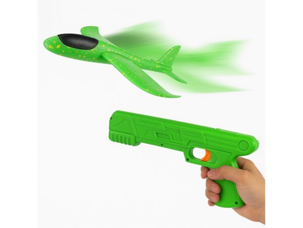 SAMOLOT STYROPIANOWY Z WYRZUTNIĄ - zielony