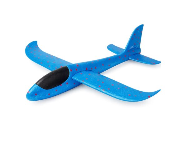 SAMOLOT ZABAWKA STYROPIANOWY SZYBOWIEC RZUTKA 37 CM - niebieski