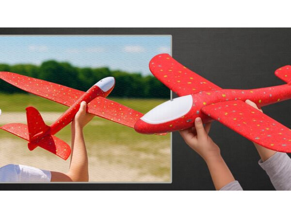 SAMOLOT ZABAWKA STYROPIANOWY SZYBOWIEC RZUTKA 47 CM LED - czerwony