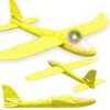 SAMOLOT ZABAWKA STYROPIANOWY SZYBOWIEC RZUTKA 47 CM LED - żółty