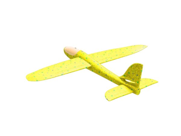 SAMOLOT ZABAWKA STYROPIANOWY SZYBOWIEC RZUTKA 47 CM LED - żółty
