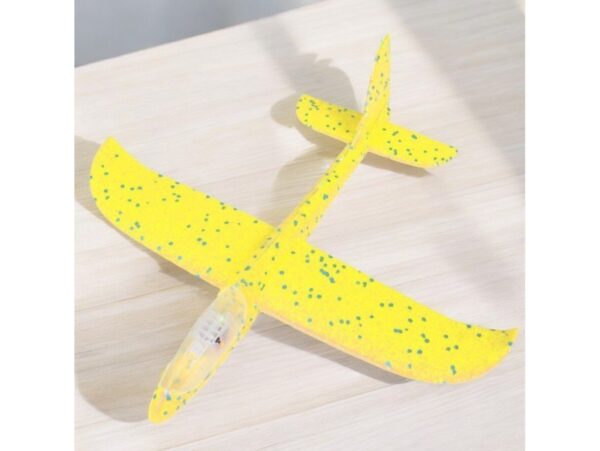 SAMOLOT ZABAWKA STYROPIANOWY SZYBOWIEC RZUTKA 47 CM LED - żółty