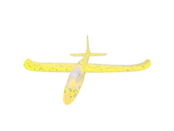 SAMOLOT ZABAWKA STYROPIANOWY SZYBOWIEC RZUTKA 47 CM LED - żółty