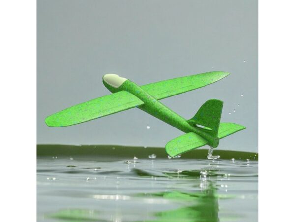 SAMOLOT ZABAWKA STYROPIANOWY SZYBOWIEC RZUTKA 47 CM LED - zielony