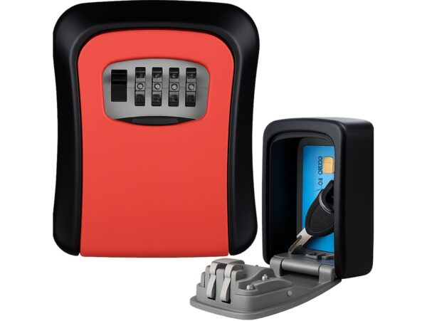 SEJF NA KLUCZE KOD 4 CYFRY PLASTIKOWY - czerwony