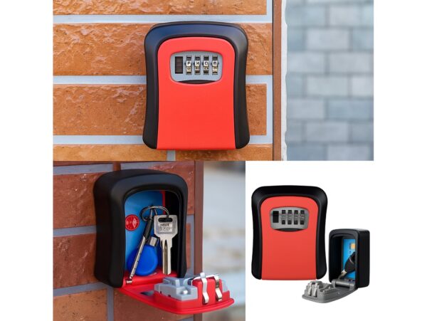 SEJF NA KLUCZE KOD 4 CYFRY PLASTIKOWY - czerwony