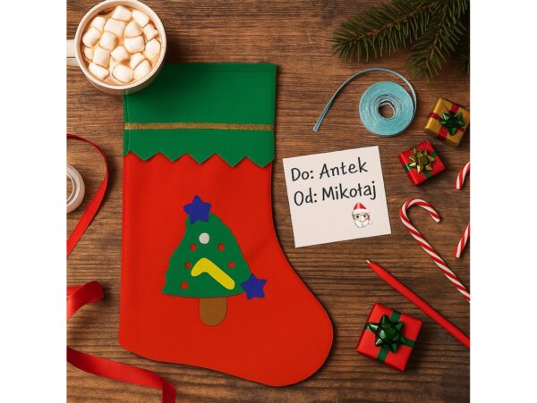 SKARPETA ŚWIĄTECZNA NA PREZENTY - choinka