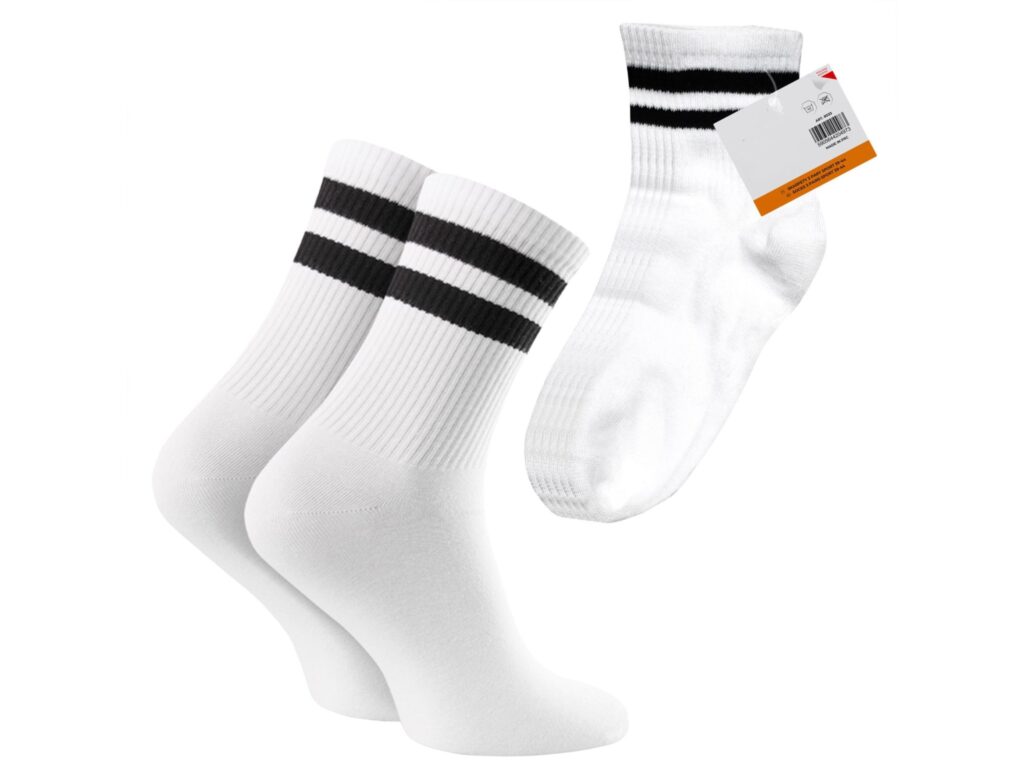 SKARPETY SPORTOWE WYSOKIE 3 PARY 39-44 - biały