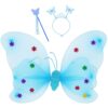 SKRZYDŁA MOTYLA ŚWIECĄCE ZESTAW DLA DZIECI 3el - niebieski
