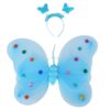 SKRZYDŁA MOTYLA ŚWIECĄCE ZESTAW DLA DZIECI 3el - niebieski