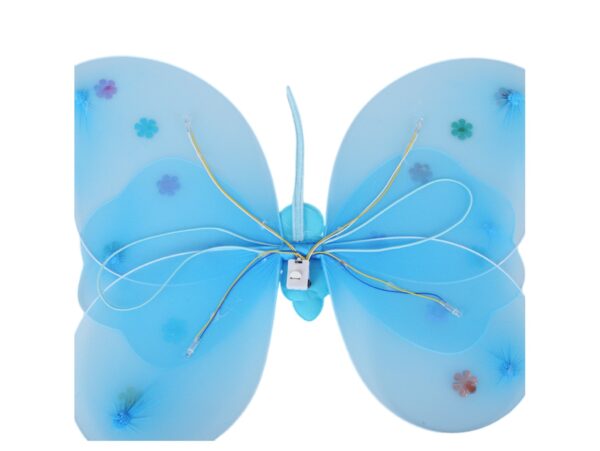 SKRZYDŁA MOTYLA ŚWIECĄCE ZESTAW DLA DZIECI 3el - niebieski