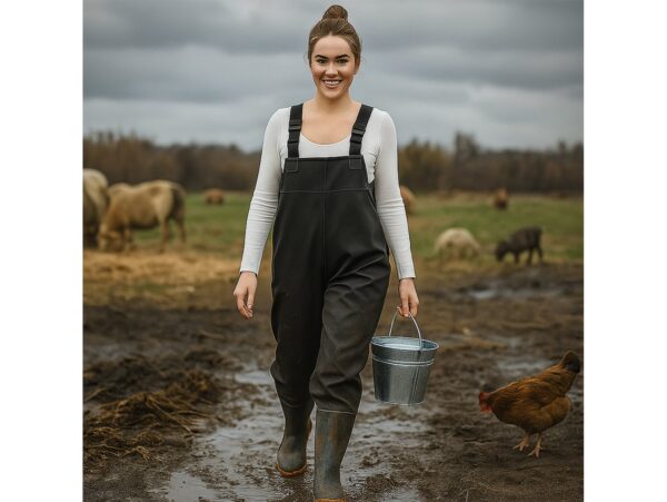 SPODNIE WĘDKARSKIE WODERY SPODNIOBUTY 45 WKŁADKA 28.5CM - czarny