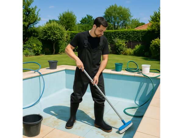 SPODNIE WĘDKARSKIE WODERY SPODNIOBUTY 45 WKŁADKA 28.5CM - czarny