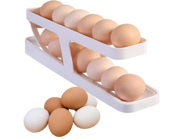 STOJAK NA JAJKA DO LODÓWKI ORGANIZER - biały