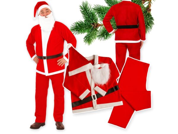 STRÓJ MIKOŁAJA KOSTIUM ŚWIĘTA ZESTAW 5 ELEMENTÓW