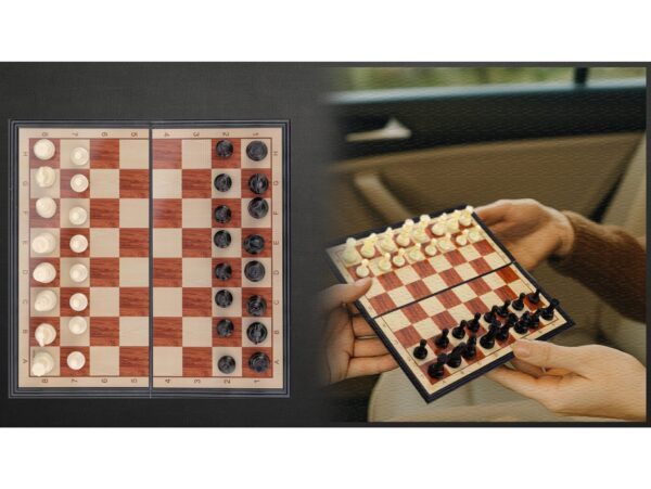 SZACHY MAGNETYCZNE 2W1 PODRÓŻNE 18x18CM