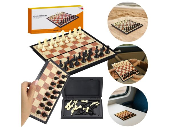SZACHY MAGNETYCZNE 2W1 PODRÓŻNE 18x18CM