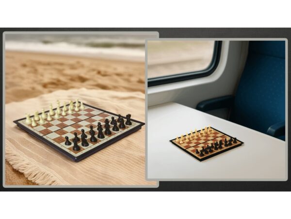 SZACHY MAGNETYCZNE 2W1 PODRÓŻNE 18x18CM