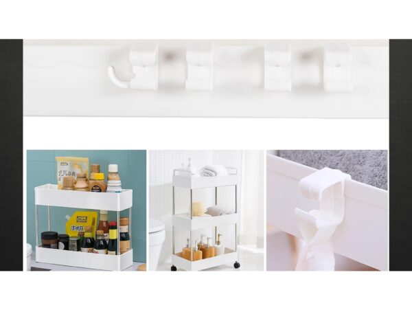 SZAFKA NA KÓŁKACH MOBILNA ŁAZIENKOWA KUCHENNA 4 PÓŁKI PÓŁKA